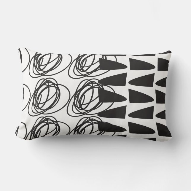 Almofada Lombar Travesseiro decorativo preto e mostarda lombar (Frente)