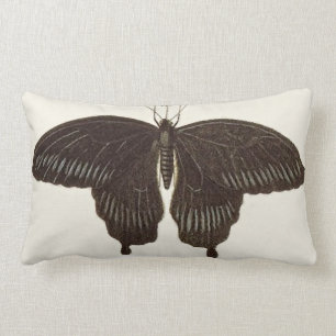 Almofada Lombar Travesseiro decorativo preto grande da borboleta