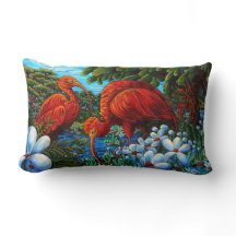 Travesseiro decorativo Red Ibis Original Pintura D