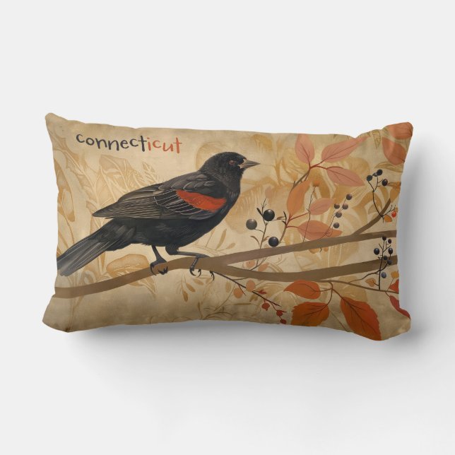 Almofada Lombar Travesseiro decorativo Red Winged Blackbird (Verso)