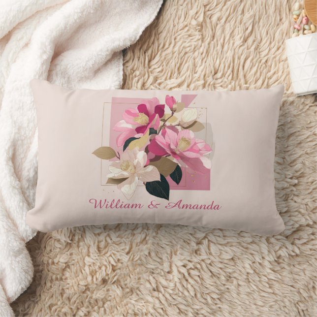 Almofada Lombar Travesseiro decorativo Rosa Camellia Bloom (Cobertor)