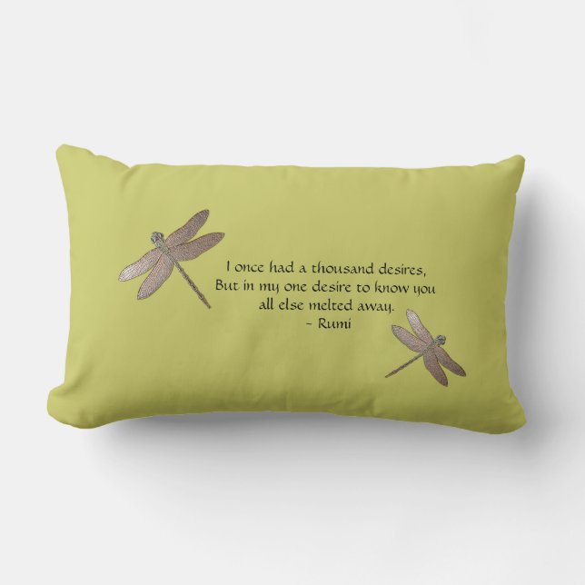 Almofada Lombar Travesseiro decorativo Rumi Cote & Dragonfly (Frente)