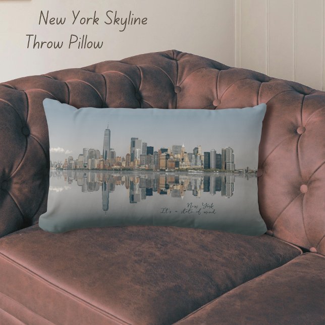 Almofada Lombar Travesseiro decorativo Skyline Nova Iorque (NY Skyline It's a State of Mind Throw Pillow)