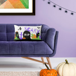 Almofada Lombar Travesseiro decorativo Spooky Graveyard