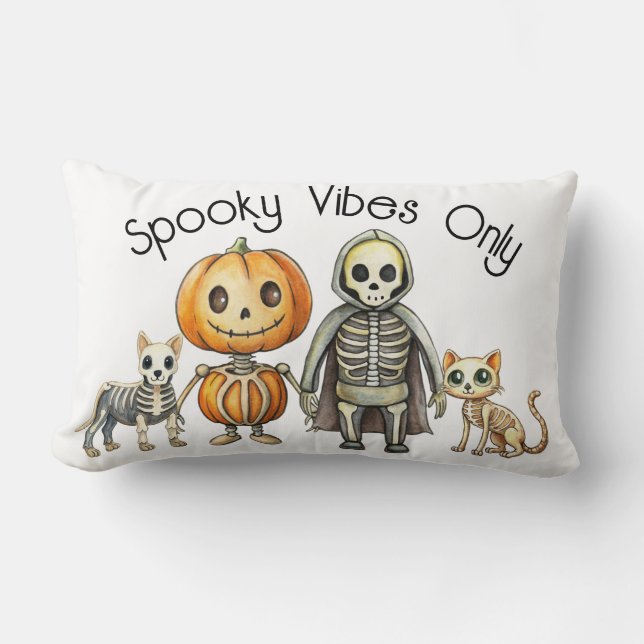 Almofada Lombar Travesseiro decorativo Spooky Vibes Somente (Frente)
