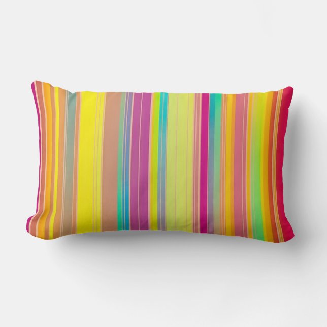 Almofada Lombar Travesseiro decorativo Stripe Colorido (Frente)