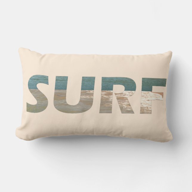 Almofada Lombar Travesseiro decorativo Surf Beach Waves (Frente)