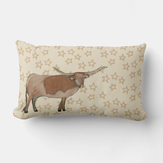Almofada Lombar travesseiro decorativo Texas Longhorn (Frente)