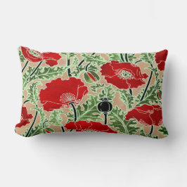 Almofada Lombar Travesseiro decorativo Vintage Red Poppy