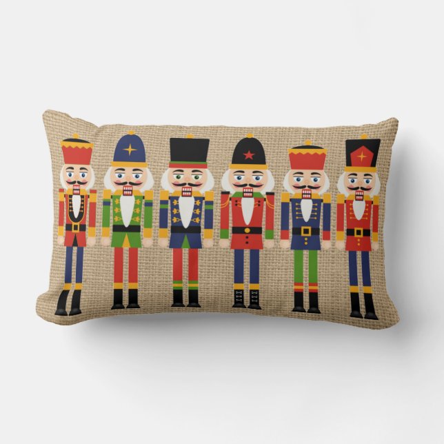 Almofada Lombar Travesseiro do Natal do Nutcracker na serapilheira (Frente)