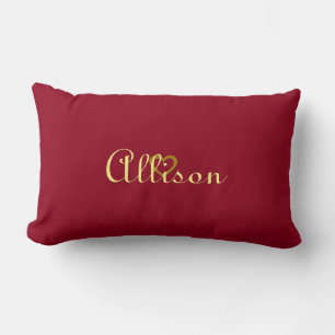 Almofada Lombar Travesseiro Dourado Bonito e Personalizado Burgund