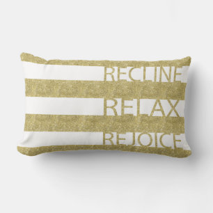 Almofada Lombar Travesseiro Dourado de Páscoa "Recline, Relaxe, A