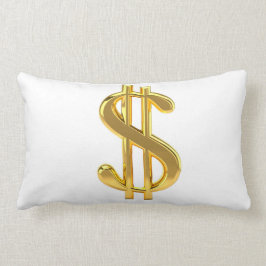 Almofada Lombar Travesseiro dourado do sinal de dólar