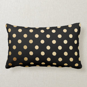 Almofada Lombar Travesseiro Dourado e preto das bolinhas