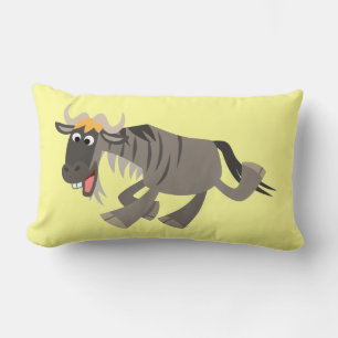 Almofada Lombar Travesseiro Feliz de Cartoon Wildebeest