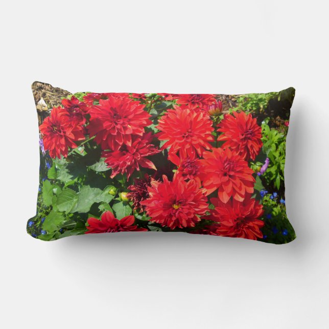 Almofada Lombar Travesseiro Flor Red Dahlia (Frente)
