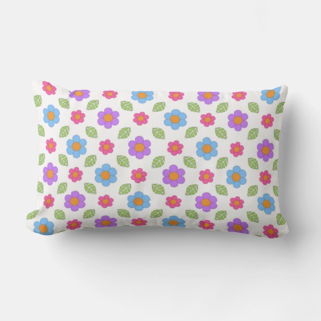 Almofada Lombar Travesseiro Floral Whimsy (Frente)