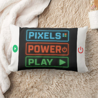 Almofada Lombar Travesseiro Gamer Pixels Power Play – Arte de Pixe