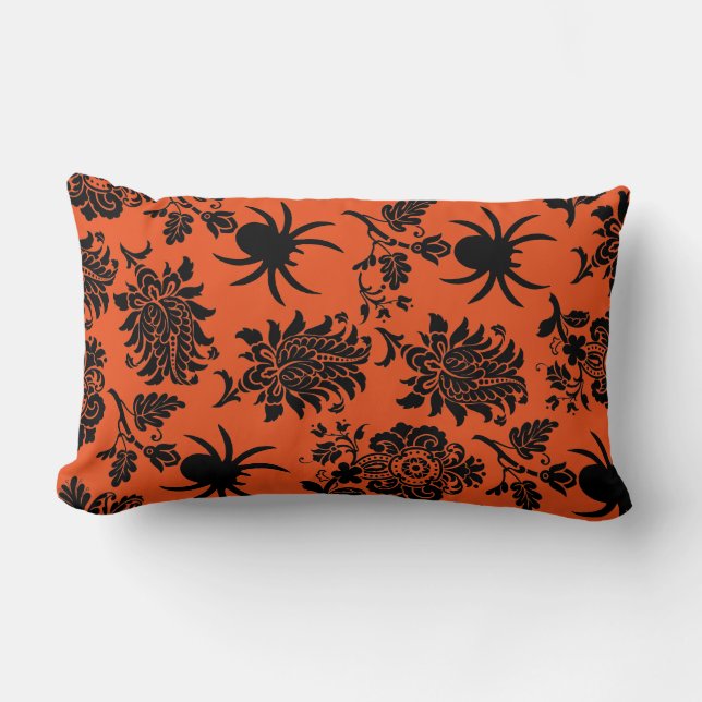 Almofada Lombar Travesseiro Halloween Spider Damask (Frente)