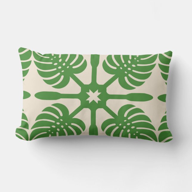 Almofada Lombar TRAVESSEIRO HAWAIIAN QUILT - Monstera (Frente)