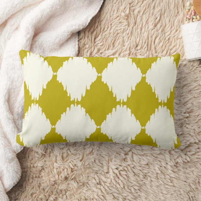 Almofada Lombar travesseiro iKat Diamond Chartreuse e Ivory Design (Cobertor)