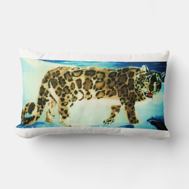 Almofada Lombar Travesseiro LEOPARDO DAS NEVES (Frente)