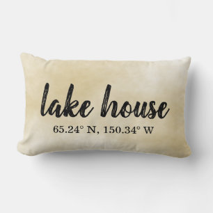 Almofada Lombar Travesseiro Lombar Coordenadas Personalizadas Lake
