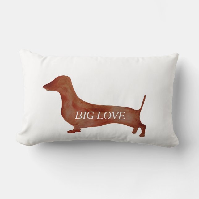 Almofada Lombar Travesseiro lombar Dachshund Brown Dog 33 cm x 53  (Frente)