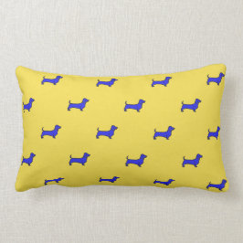 Almofada Lombar Travesseiro lombar de Daschund - azul telhado na