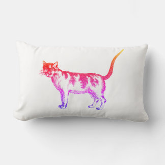 Almofada Lombar Travesseiro Lombar de Gato Retro Neon Pop Art
