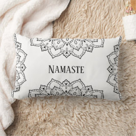 Almofada Lombar Travesseiro lombar de Mandala Preto e Branco