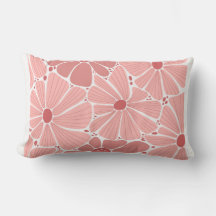 Travesseiro Lombar Flor Margarida Rosa Coral