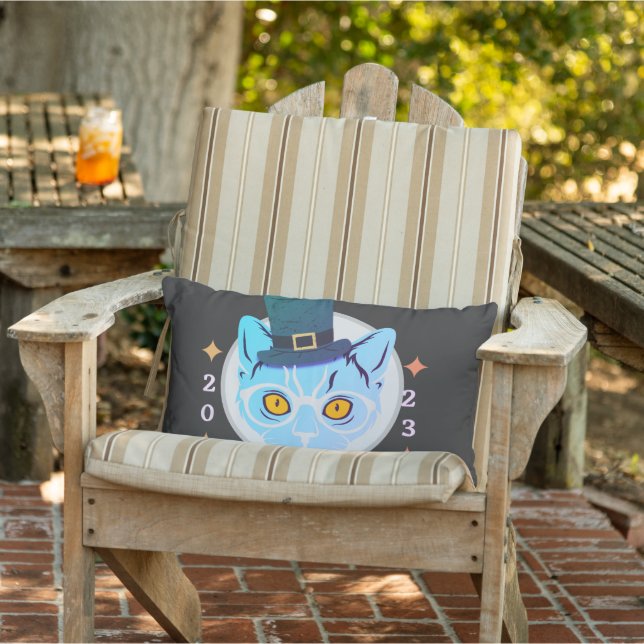 Almofada Lombar Travesseiro lombar Legal de Gato Azul e Branco (Cadeira)