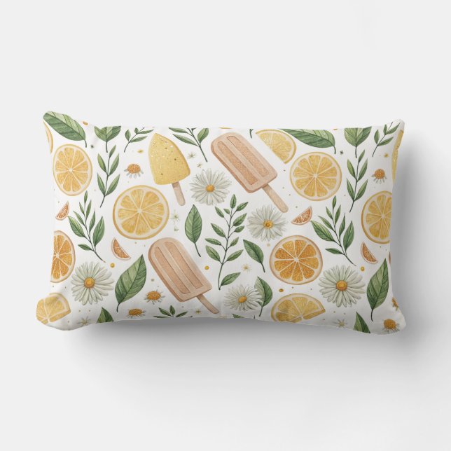 Almofada Lombar Travesseiro Lombar Lemon Popsicle – 33 cm x 53 cm (Frente)