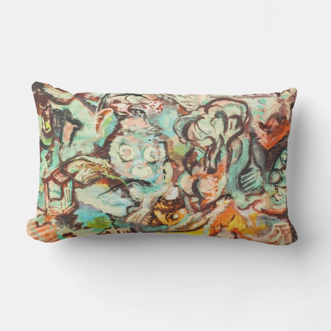 Almofada Lombar Travesseiro lombar original Abstrato de pintura (Frente)