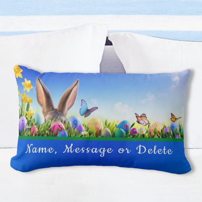 Almofada Lombar Travesseiro lombar personalizado brilhante Páscoa (Easter Lumbar Pillows. Easter gifts for tweens, teenagers, kids, girls, boys. Easter Bunny Pillows.)