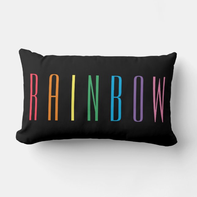 Almofada Lombar Travesseiro Lombar RAINBOW / Preto (Frente)