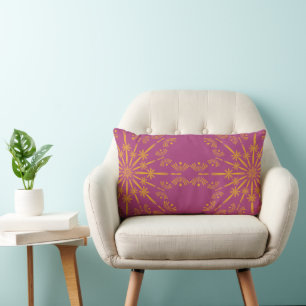 Almofada Lombar Travesseiro Lombar Retro Mandala Boysenberry