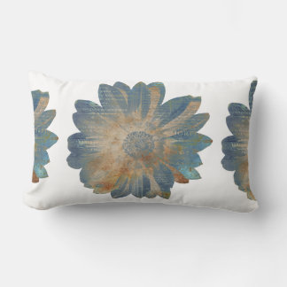 Almofada Lombar Travesseiro Lombar Reversível Blue Daisy/Tan Sólid