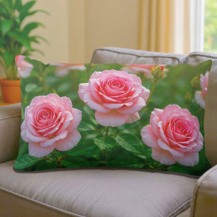 Almofada Lombar Travesseiro Lombar Rosas Cor-de-Rosa