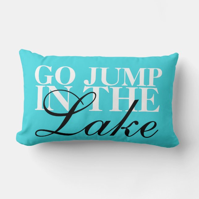 Almofada Lombar travesseiro lombar "Vai Saltar No Lago" (Frente)