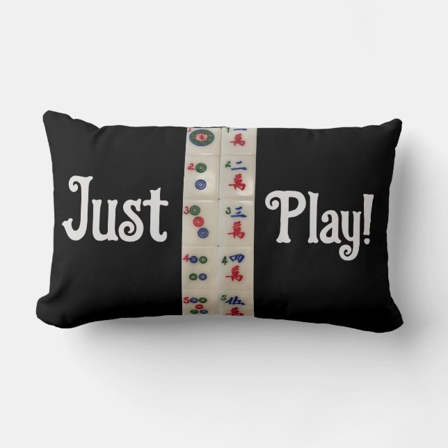 Almofada Lombar Travesseiro Mahjong - azulejos apenas tocam (Frente)