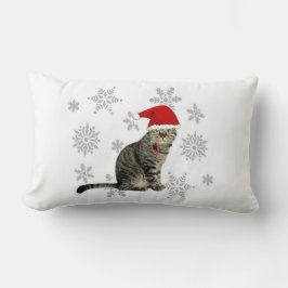 Almofada Lombar Travesseiro Meow Natal Snowflake, 2 Lados