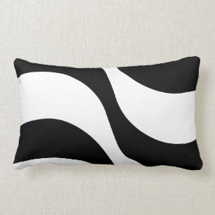 Almofada Lombar travesseiro moderno padrão de faixa de zebra preto