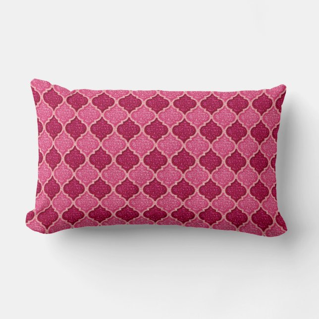 Almofada Lombar Travesseiro MQF Sequins-Cor-de-Rosa-Magenta-LUMBAR (Frente)