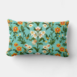 Almofada Lombar Travesseiro Padrão Floral do Boho Vintage Retro Az
