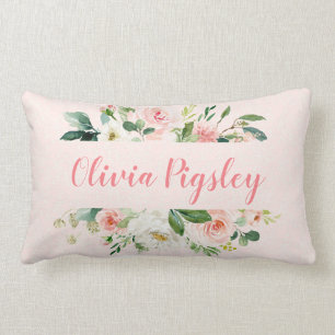 Almofada Lombar Travesseiro Personalizado de Berçário Floral