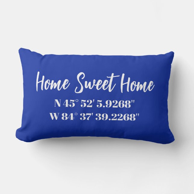 Almofada Lombar Travesseiro Personalizado de Coordenadas GPS (Frente)