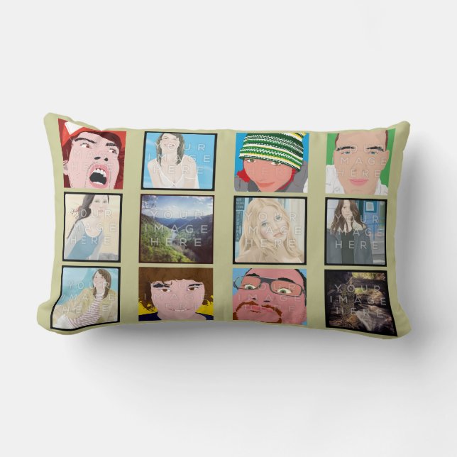 Almofada Lombar Travesseiro personalizado foto do mosaico de (Frente)