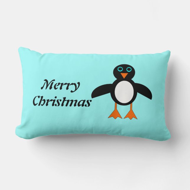 Almofada Lombar Travesseiro Personalizável Pinguim Fofo (Frente)